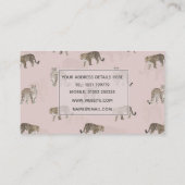 ピンクモダンヒョウのジャングル動物 名刺 (裏面)
