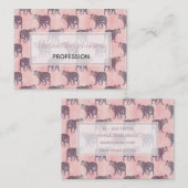 ピンクモダンヒョウの動物の柄 名刺 (正面/裏面)