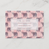 ピンクモダンヒョウの動物の柄 名刺 (裏面)