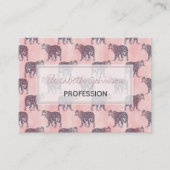 ピンクモダンヒョウの動物の柄 名刺 (正面)