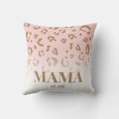 ピンクモダンヒョウ柄マパーソナライズされたマ クッション (裏面)