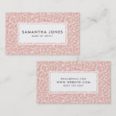 ピンクモダンヒョウ柄メイクアップアーティスト 名刺 (正面/裏面)