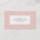 ピンクモダンヒョウ柄メイクアップアーティスト 名刺 (裏面)