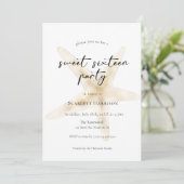 ピンクモダンビーチSweet sixteenパーティの招待状 招待状 (スタンド正面)