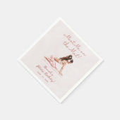 ピンクモダンピラティスプリンセス誕生日パーティー スタンダードカクテルナプキン (角)