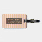ピンクモダンピーチタフィーストライプの名前をカスタムする ラゲッジタグ (裏面横)
