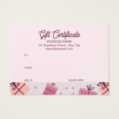 ピンクモダンフェスティバル商品券 (裏面)