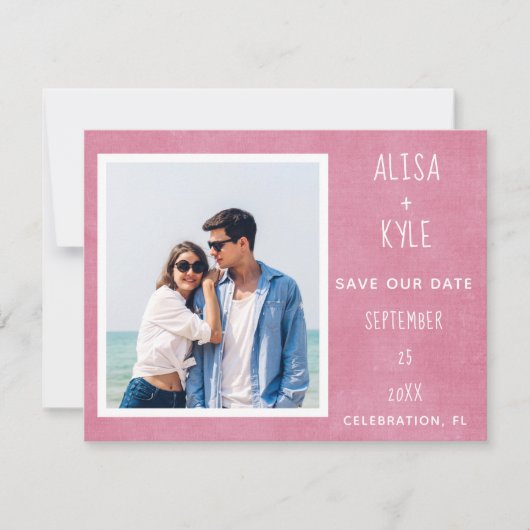 ピンクモダンフォト日付の保存 (正面)