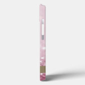 ピンクモダンフラミンゴフラワーグリッター《写真》ぼけ味 Case-Mate iPhoneケース (裏面 / 左)