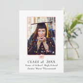 ピンクモダンフラワーフローラ卒業発表 案内状 (スタンド正面)