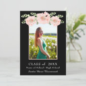 ピンクモダンフラワーフローラ卒業発表 案内状 (スタンド正面)