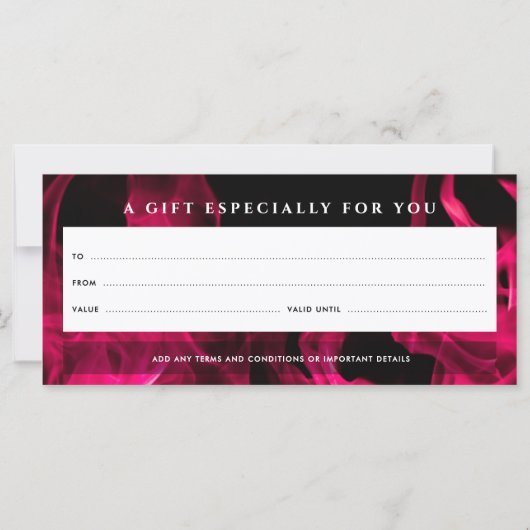 ピンクモダンフレイズQRコードギフト証明書 (裏面)