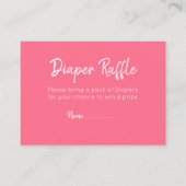 ピンクモダンフローラおむつラッフル エンクロージャーカード (正面)