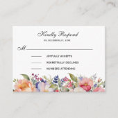 ピンクモダンフローライスラム招待状 エンクロージャーカード (正面)