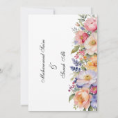 ピンクモダンフローライスラム招待状 招待状 (裏面)