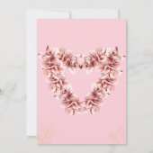 ピンクモダンフローライスラム結婚式招待状 招待状 (裏面)