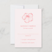 ピンクモダンフローラエレガントな結婚式 出欠カード (正面)