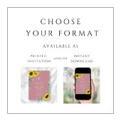 ピンクモダンフローラクロス第1聖餐式 招待状