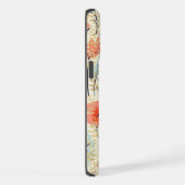 ピンクモダンフローラグリッターシックパーソナライズされた名 iPhoneケース (右側面)