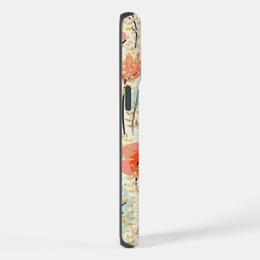 ピンクモダンフローラグリッターシックパーソナライズされた名 iPhoneケース (右側面)