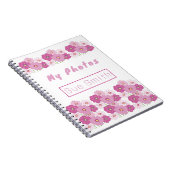 ピンクモダンフローラスパイラルフォトノートブック ノートブック (右側)