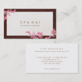 ピンクモダンフローラスパマッサージセラピスト 名刺 (正面/裏面)