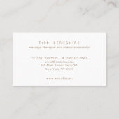 ピンクモダンフローラスパマッサージセラピスト 名刺 (裏面)