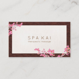 ピンクモダンフローラスパマッサージセラピスト 名刺