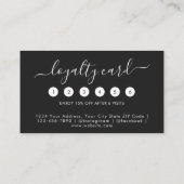 ピンクモダンフローラダイヤモンドグリッター美しいサロン ロイヤリティカード (裏面)