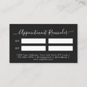 ピンクモダンフローラダイヤモンドグリッター美しいサロン 予約カード (裏面)