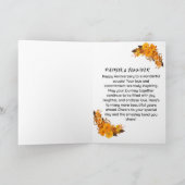 ピンクモダンフローラドブボホシッエレガントクトリンディ サンキューカード (内部)