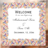 ピンクモダンフローラニカームスリム招待状 ウィンドウサイン (シート2)