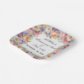 ピンクモダンフローラニカームスリム招待状 ペーパープレート (傾斜あり)