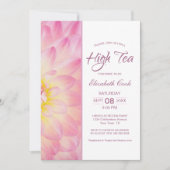 ピンクモダンフローラハイティーブライダルシャワー 招待状 (正面)