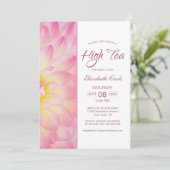 ピンクモダンフローラハイティーブライダルシャワー 招待状 (スタンド正面)