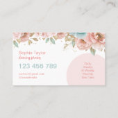 ピンクモダンフローラハウス清掃サービス 名刺 (裏面)