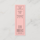 ピンクモダンフローラバラ花シックガーリーフローリスト スキニー名刺 (裏面)