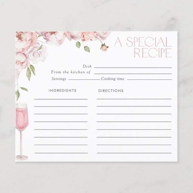 ピンクモダンフローラブライダルシャワーレシピ (正面)