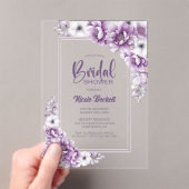 ピンクモダンフローラブライダルシャワー アクリル招待状 (インサイチュ (ポータブル))