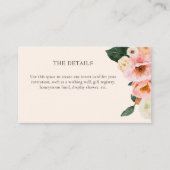 ピンクモダンフローラブライダルシャワー エンクロージャーカード (正面)