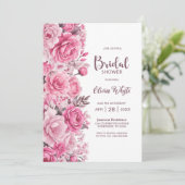 ピンクモダンフローラブライダルシャワー 招待状 (スタンド正面)