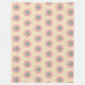 ピンクモダンフローラベージュパステルフリースブランケット フリースブランケット (正面)