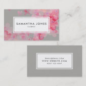 ピンクモダンフローラランドスケープデザインフローリスト 名刺 (正面/裏面)