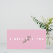 ピンクモダンフローラロゴのギフト証明書の追加 (スタンド正面)
