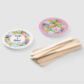 ピンクモダンフローラロマン結婚ティックのゲストファン ハンドファン (組立なし)