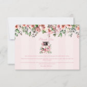 ピンクモダンフローラ卒業パーティー サンキューカード (正面)