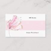 ピンクモダンフローラ名刺 名刺 (正面)