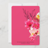 ピンクモダンフローラ抽象芸術結婚式招待状 招待状 (裏面)