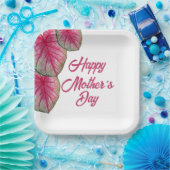 ピンクモダンフローラ母親の日パーティー ペーパープレート (パーティー)