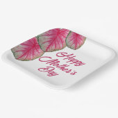 ピンクモダンフローラ母親の日パーティー ペーパープレート (傾斜あり)